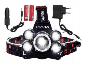 LATARKA CZOŁOWA CZOŁÓWKA T6 5 x LED SUPER 2AKU!