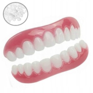 2x sztuczne zęby nakładki GÓRNE+ DOLNE komplet