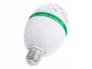 Żarówka disco 3 led projektor laser kula dyskoteka